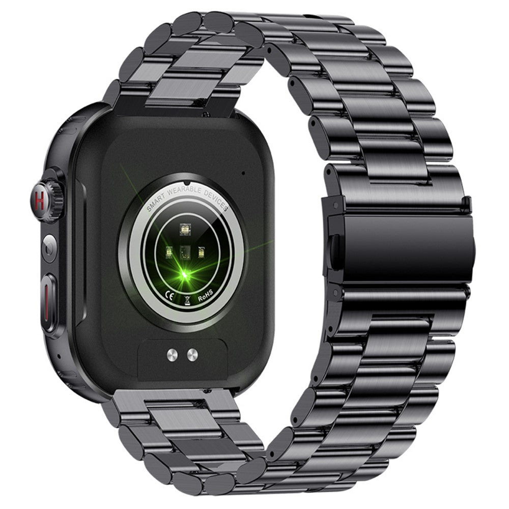MK86 2.01-inch Screen Bluetooth-compatible Call Smart Watch Health Monitoring Flashlight Sports Watch, Silicone + Steel Strap