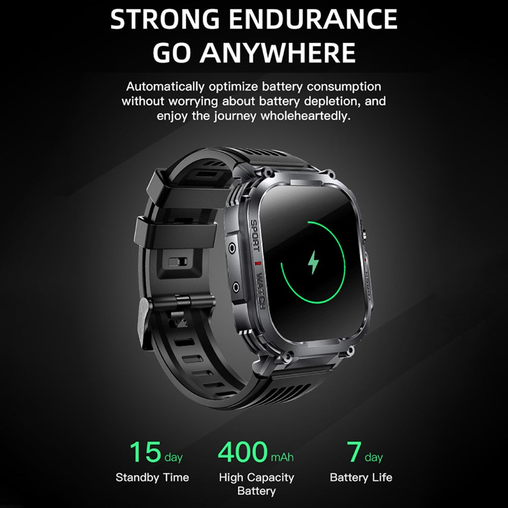 S320B 2.02-inch Bluetooth-compatible Call Smart Watch Health Monitoring Compass Function Waterproof Sports Watch