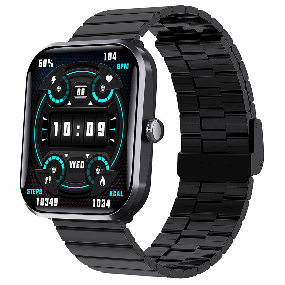 F96 Smart Watch SOS Bluetooth-compatible Call Blood Sugar Monitoring Fitness Tracker (Bamboo Joint Steel Strap)