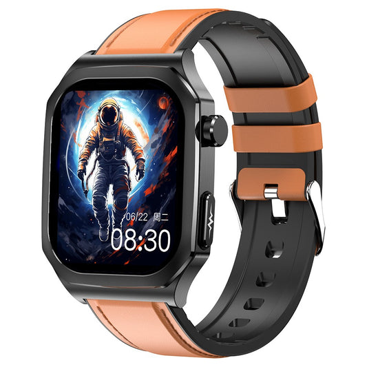ET280 ECG Smart Watch Monitoring Blood Oxygen SOS Bracelet Wrist Band with Leather Strap