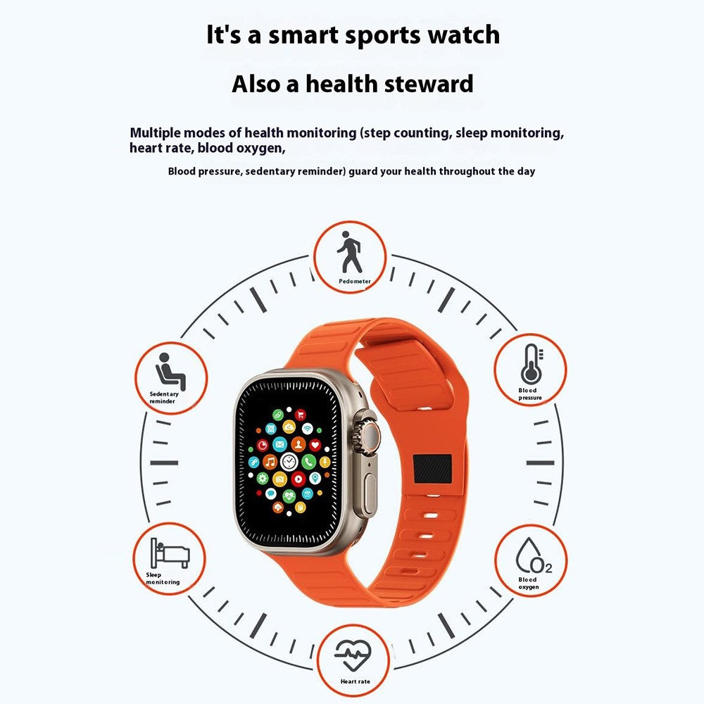 WEKOME WH-02 Lviner Smartwatch 2.01-inch Screen Health Monitoring Bluetooth-compatible Call Smart Watch with 2 Straps