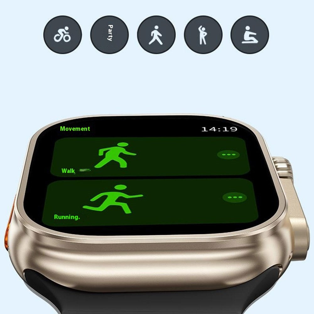 WEKOME WH-02 Lviner Smartwatch 2.01-inch Screen Health Monitoring Bluetooth-compatible Call Smart Watch with 2 Straps