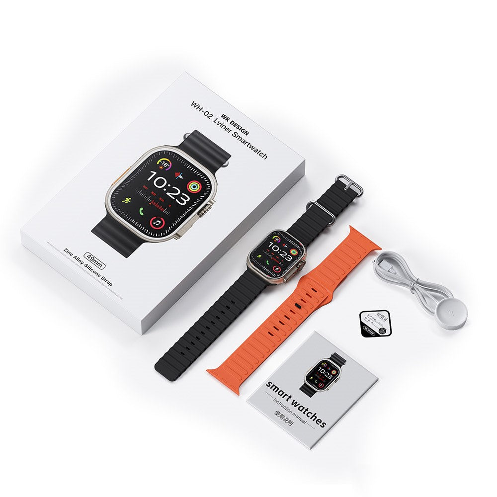 WEKOME WH-02 Lviner Smartwatch 2.01-inch Screen Health Monitoring Bluetooth-compatible Call Smart Watch with 2 Straps