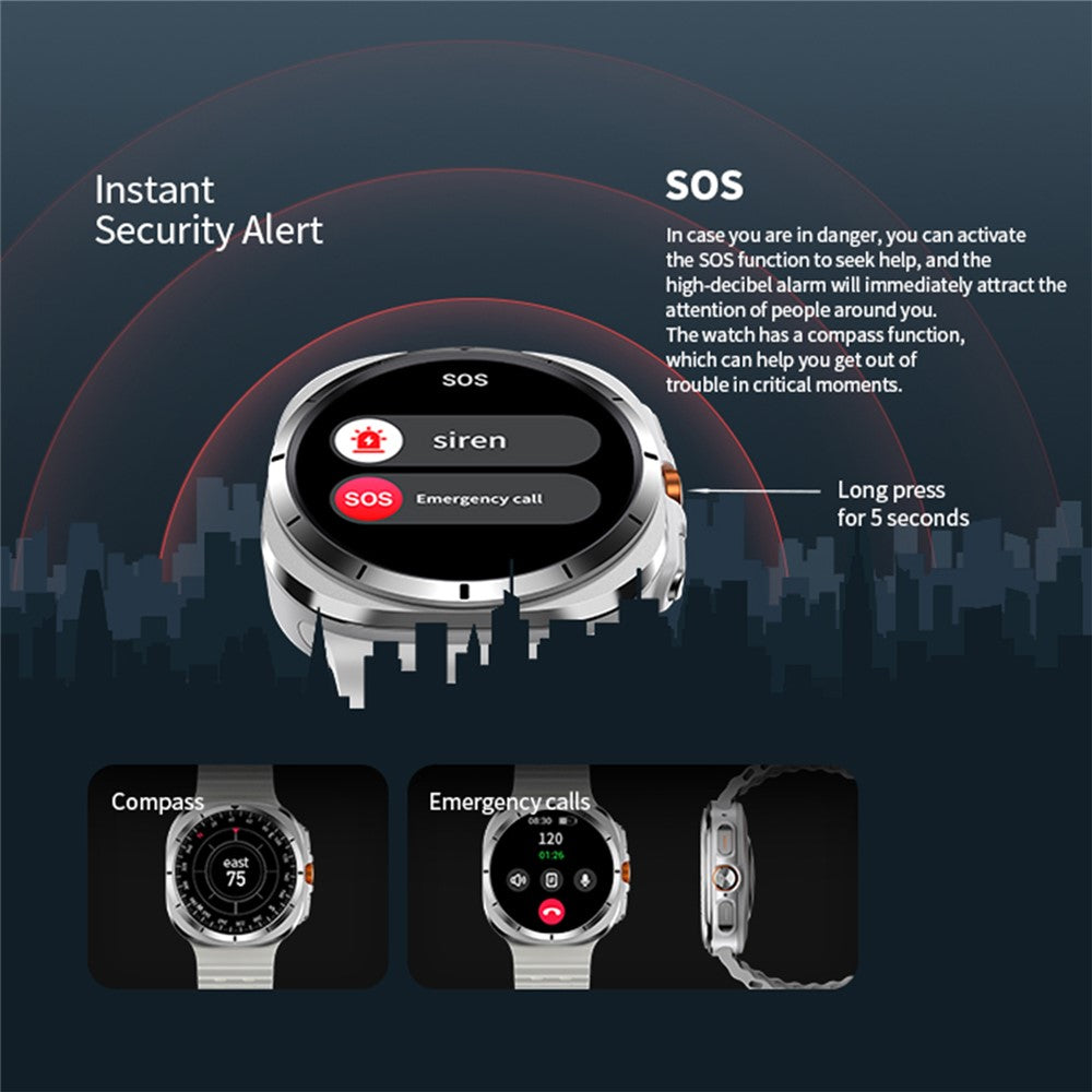 W7 1.43-inch AMOLED Screen Health Monitoring Smart Watch Waterproof Sports Smart Bracelet