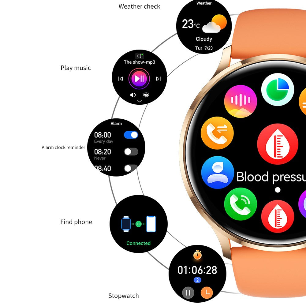 QS40 Silicone Strap 1.39-inch Ultra-Thin Smart Watch Health Monitoring Bluetooth-compatible Calling Sport Watch