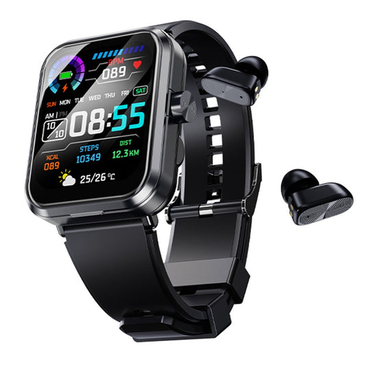 S6 2-in-1 Bluetooth-compatible TWS Earphone Health Monitoring Bluetooth-compatible Calling 1.85-inch Smart Watch
