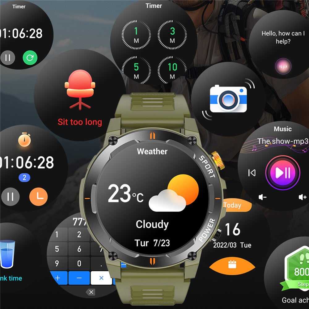 J300 1.52-inch Smart Watch Bluetooth-compatible Calling Health Monitoring Outdoor Sports Watch