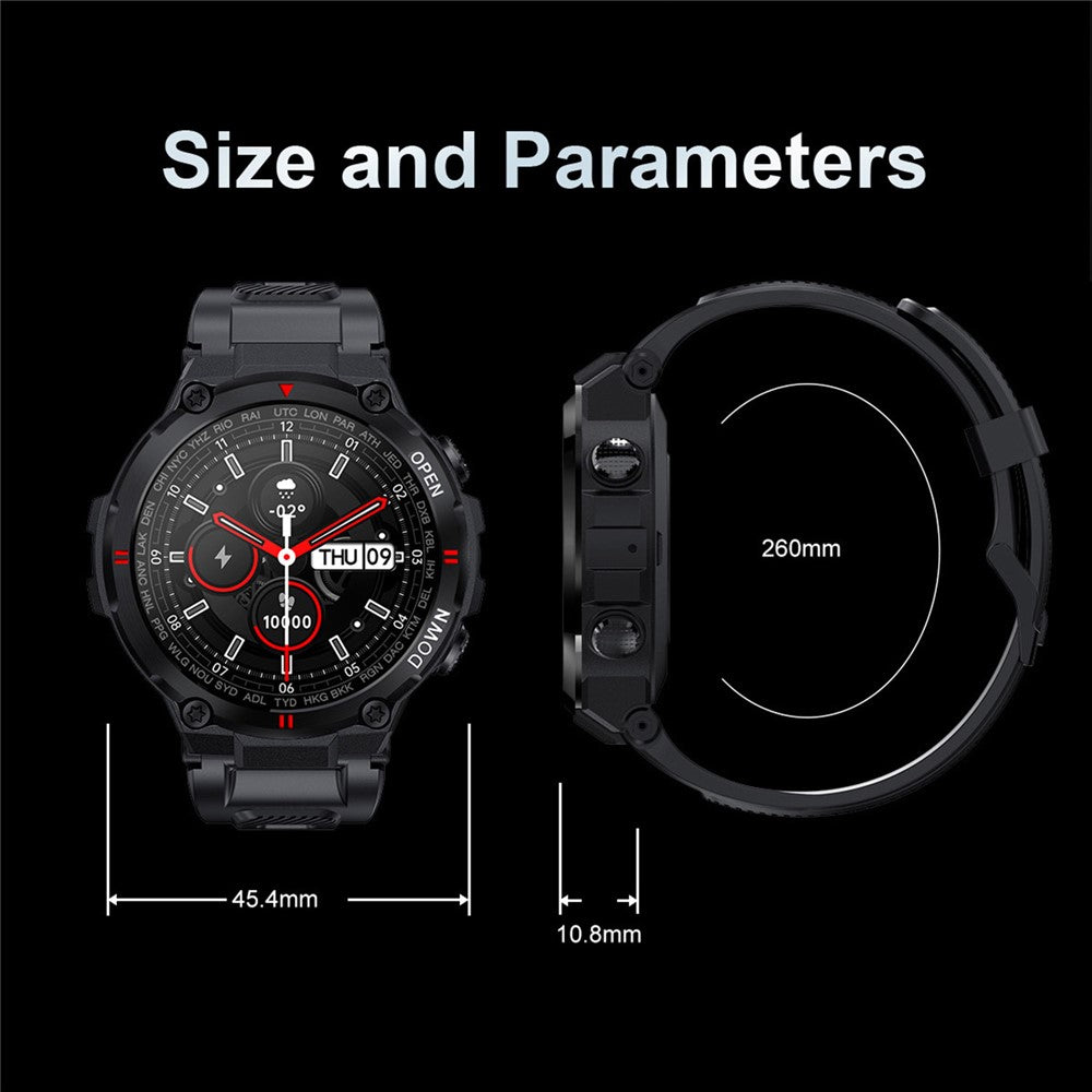 K22 Fitness Bracelet 1.28 Inch IPS Screen Heart Rate Blood Pressure Monitor Bluetooth-compatible Smart Watch