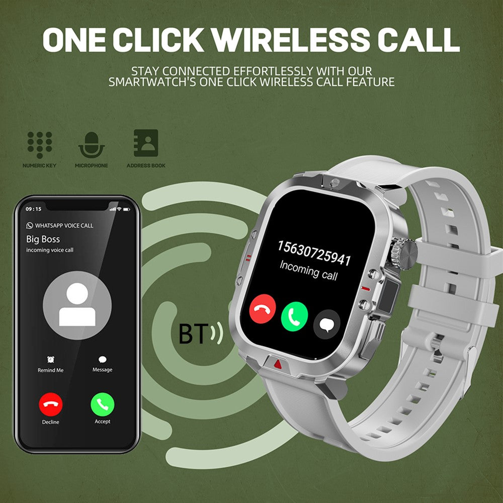 V17 Smart Watch Bluetooth-compatible Call Health Monitor Multi-Sport Tracker IP68 Waterproof Smartwatch, Silicone Strap