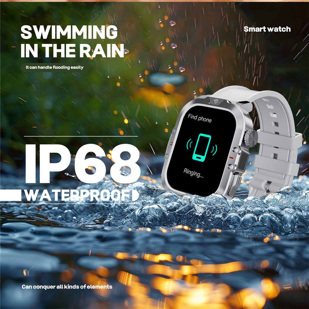V17 Smart Watch Bluetooth-compatible Call Health Monitor Multi-Sport Tracker IP68 Waterproof Smartwatch, Silicone Strap