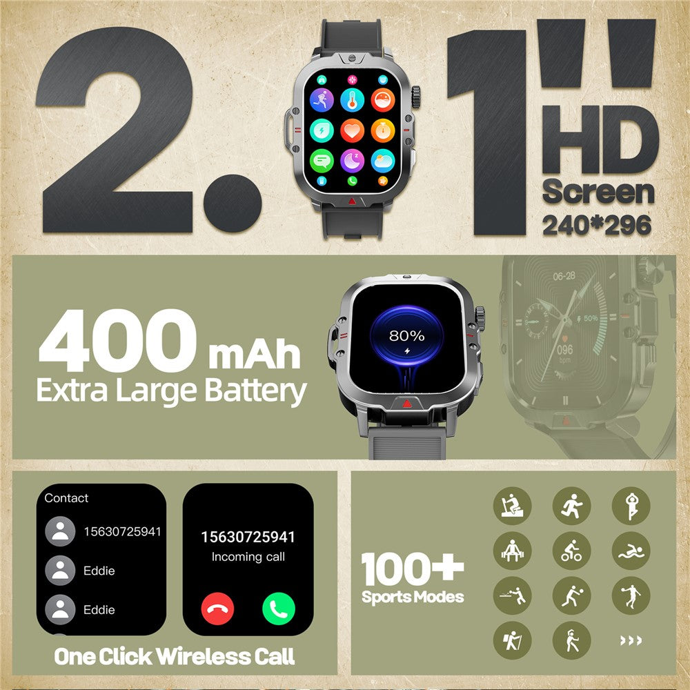 V17 Smart Watch Bluetooth-compatible Call Health Monitor Multi-Sport Tracker IP68 Waterproof Smartwatch, Silicone Strap