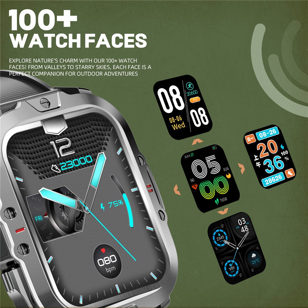 V17 Smart Watch Bluetooth-compatible Call Health Monitor Multi-Sport Tracker IP68 Waterproof Smartwatch, Silicone Strap