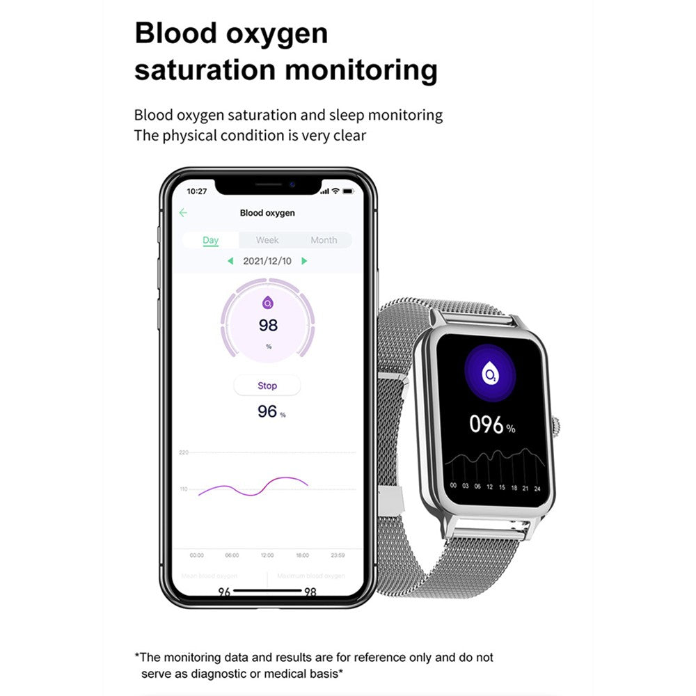 DTV1 1.74 inch AMOLED Display Smart Watch Bluetooth-compatible Call Fitness Tracker Smartwatch with Steel / Silicone Strap