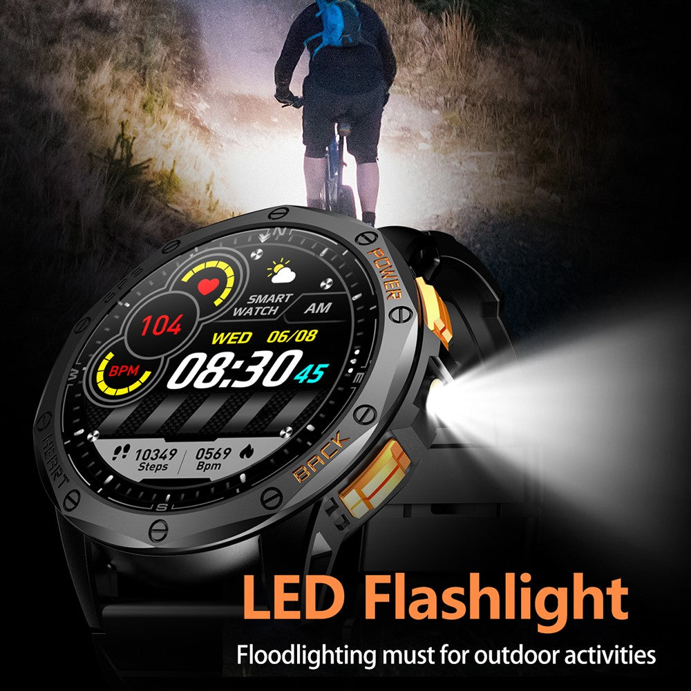 K67 GPS Smart Watch with Flashlight 1.43-inch AMOLED Screen Fitness Tracker Support Compass