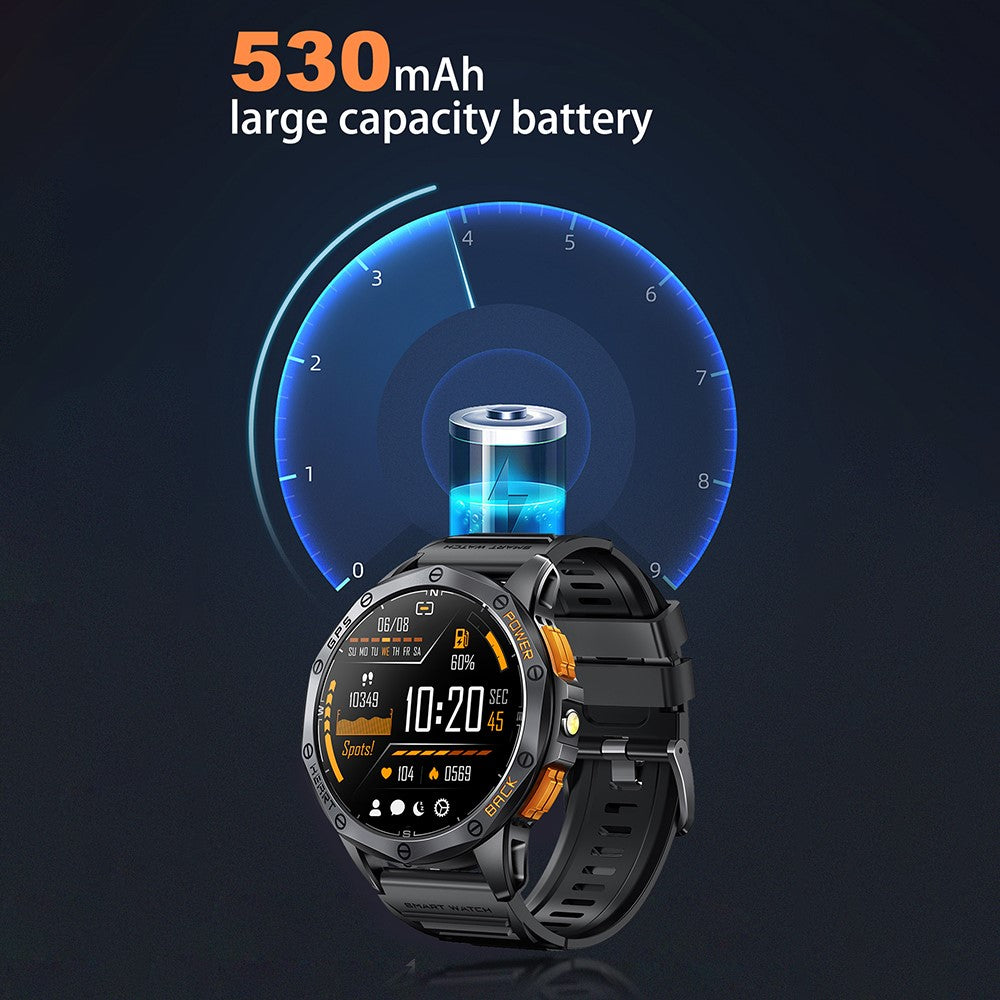 K67 GPS Smart Watch with Flashlight 1.43-inch AMOLED Screen Fitness Tracker Support Compass