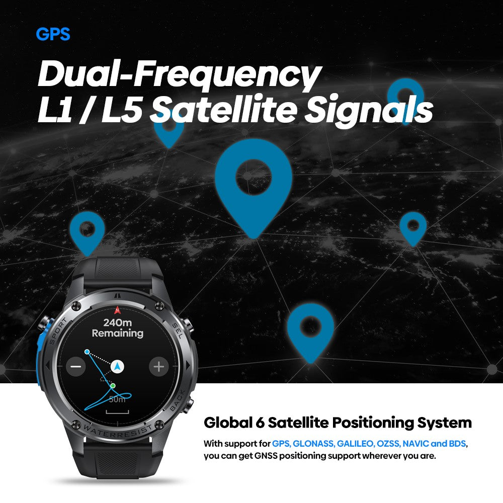 ZEBLAZE Stratos 2 Ultra 1.43-inch AMOLED Screen Bluetooth-compatible Call GPS Sports Watch Health Monitor Smart Watch