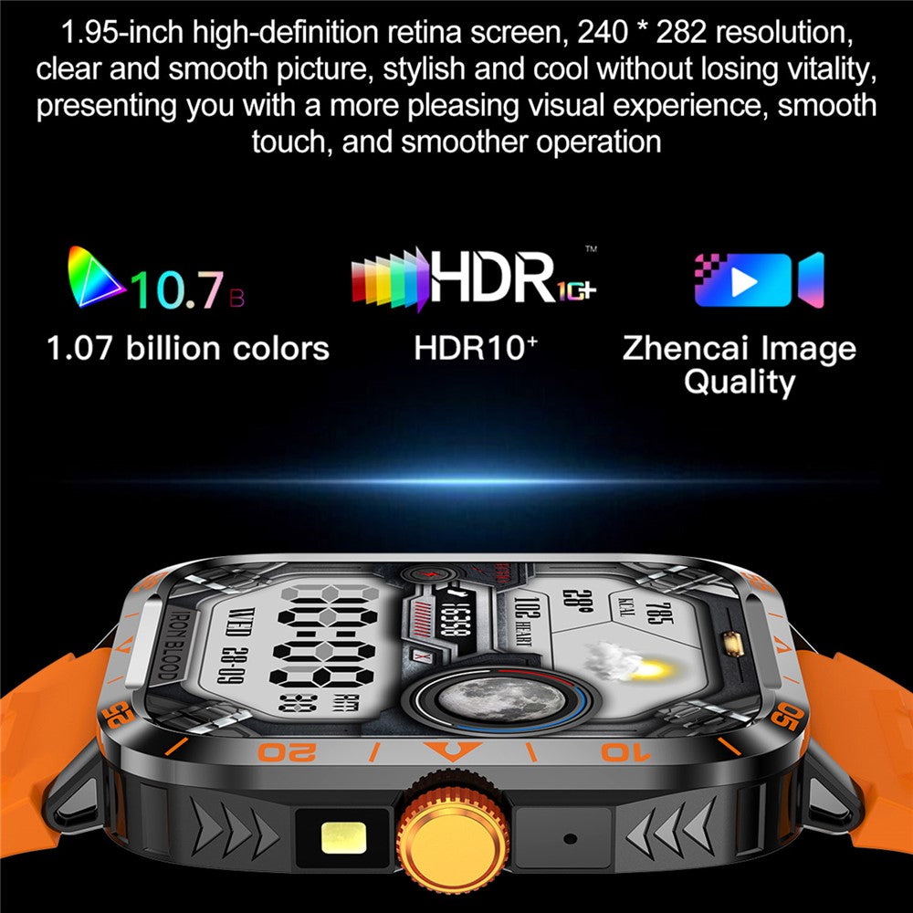 ZW59 Bluetooth-compatible Calling Smart Watch Blood Pressure Sleep Health Monitoring Sports Watch with Flashlight