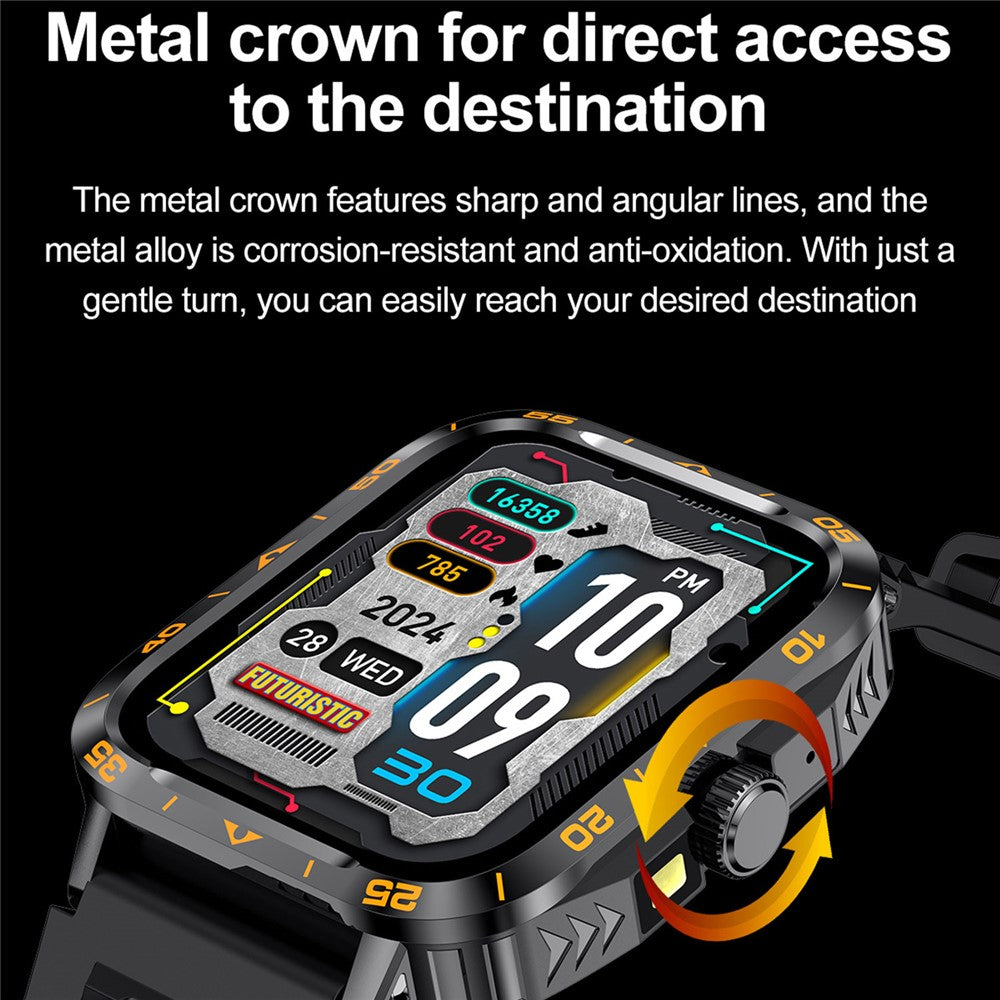 ZW59 Bluetooth-compatible Calling Smart Watch Blood Pressure Sleep Health Monitoring Sports Watch with Flashlight