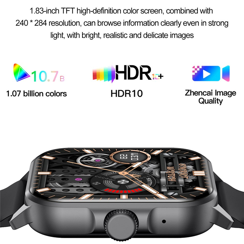 ZW36A 1.83-inch Touch Screen Smart Watch with Encoder Dafit App Health Monitoring Waterproof Sports Watch