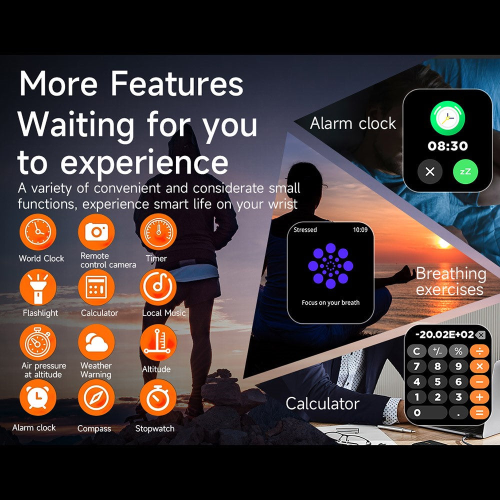 ZW69 AMOLED Screen Smart Watch Dafit App Health Monitor Waterproof Sports Watch with Flashlight