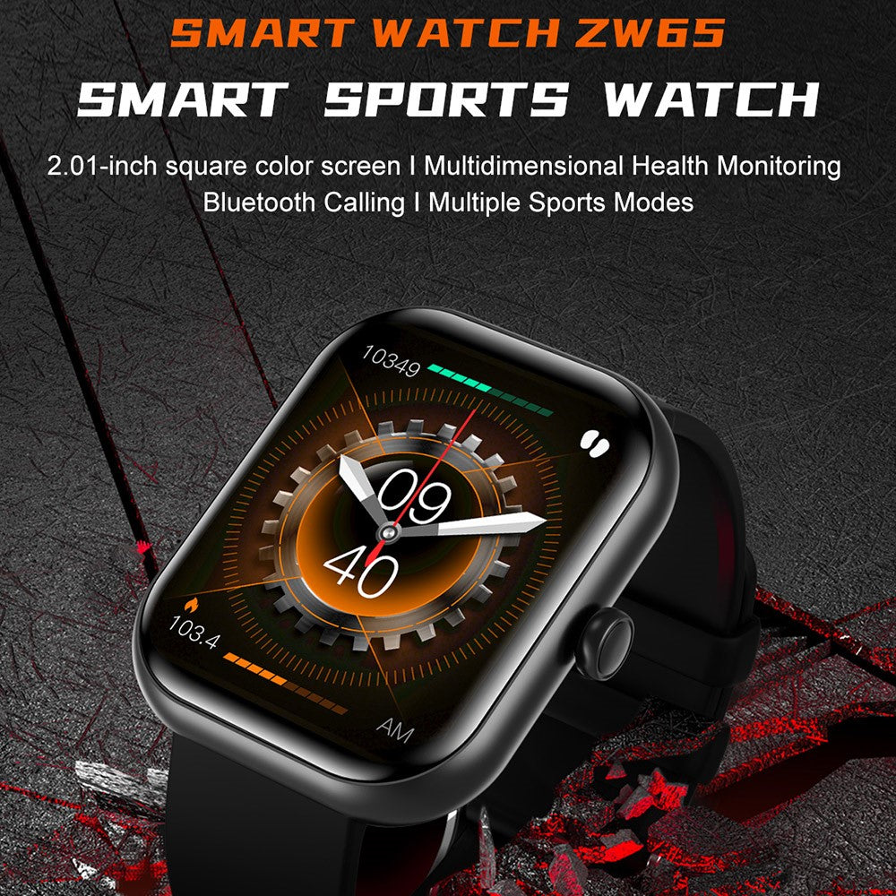 ZW65 2.01-inch Screen Smart Watch Health Monitor Bluetooth-compatible Call Waterproof Sports Watch