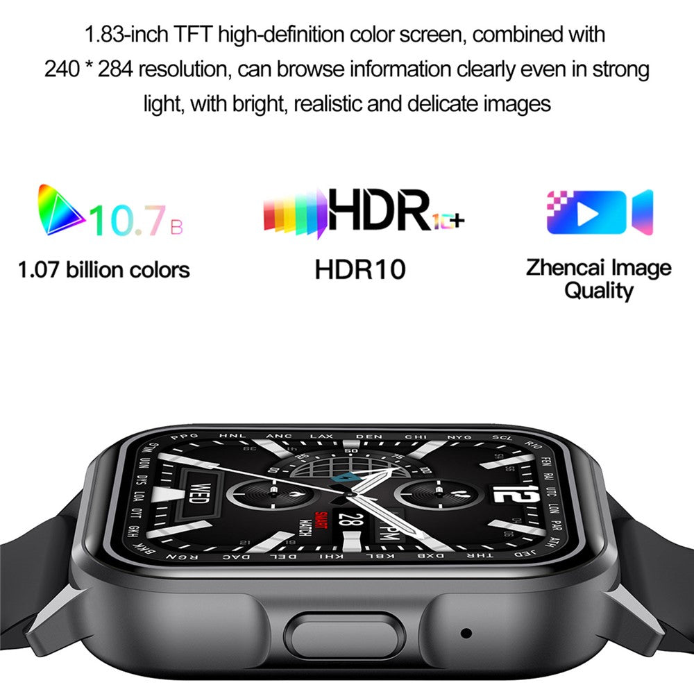 ZW36 1.83-inch Touch Screen Smart Watch Health Monitoring Waterproof Sports Watch