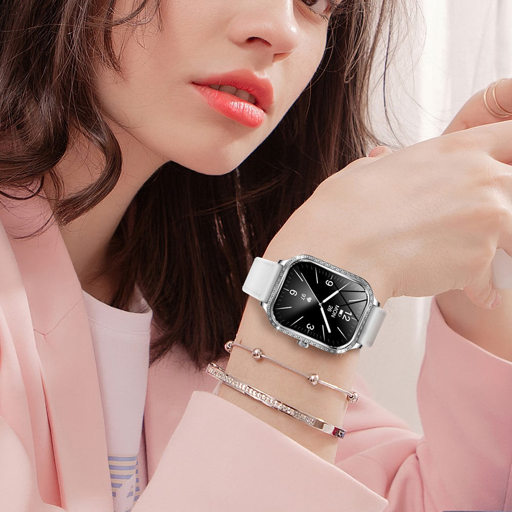 MK88 Silicone Strap 1.75-inch Women Rhinestones Smart Watch Bluetooth-compatible Calling Fitness Tracker Smart Bracelet