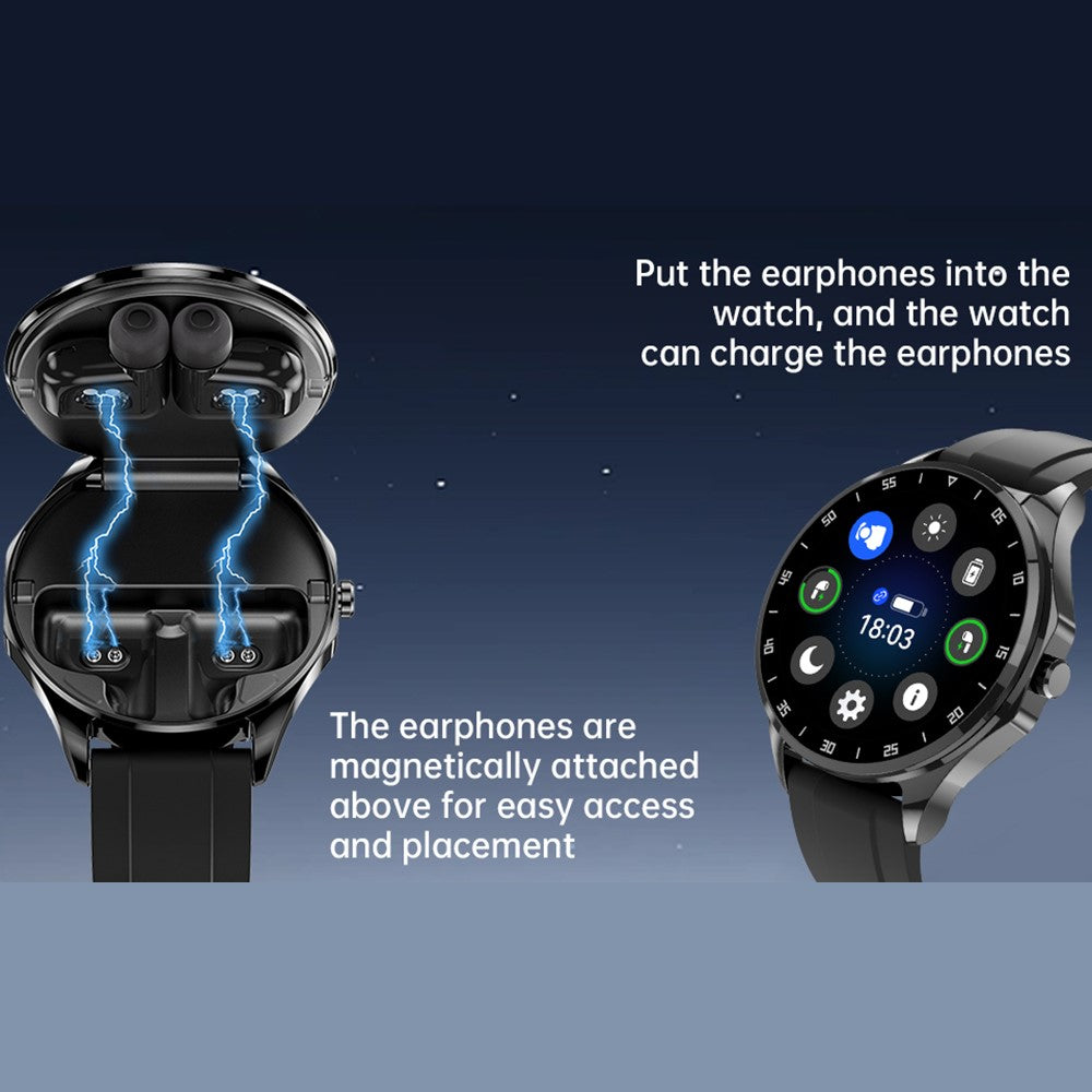 X20 2-in-1 Bluetooth-compatible TWS Earphone Health Monitoring 1.43-inch AMOLED Screen Smart Watch