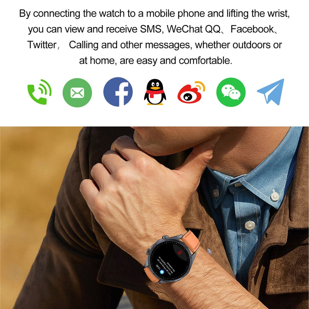 TK29 Leather Strap AMOLED Screen Smart Watch Sleep Health Monitoring Sports Watch