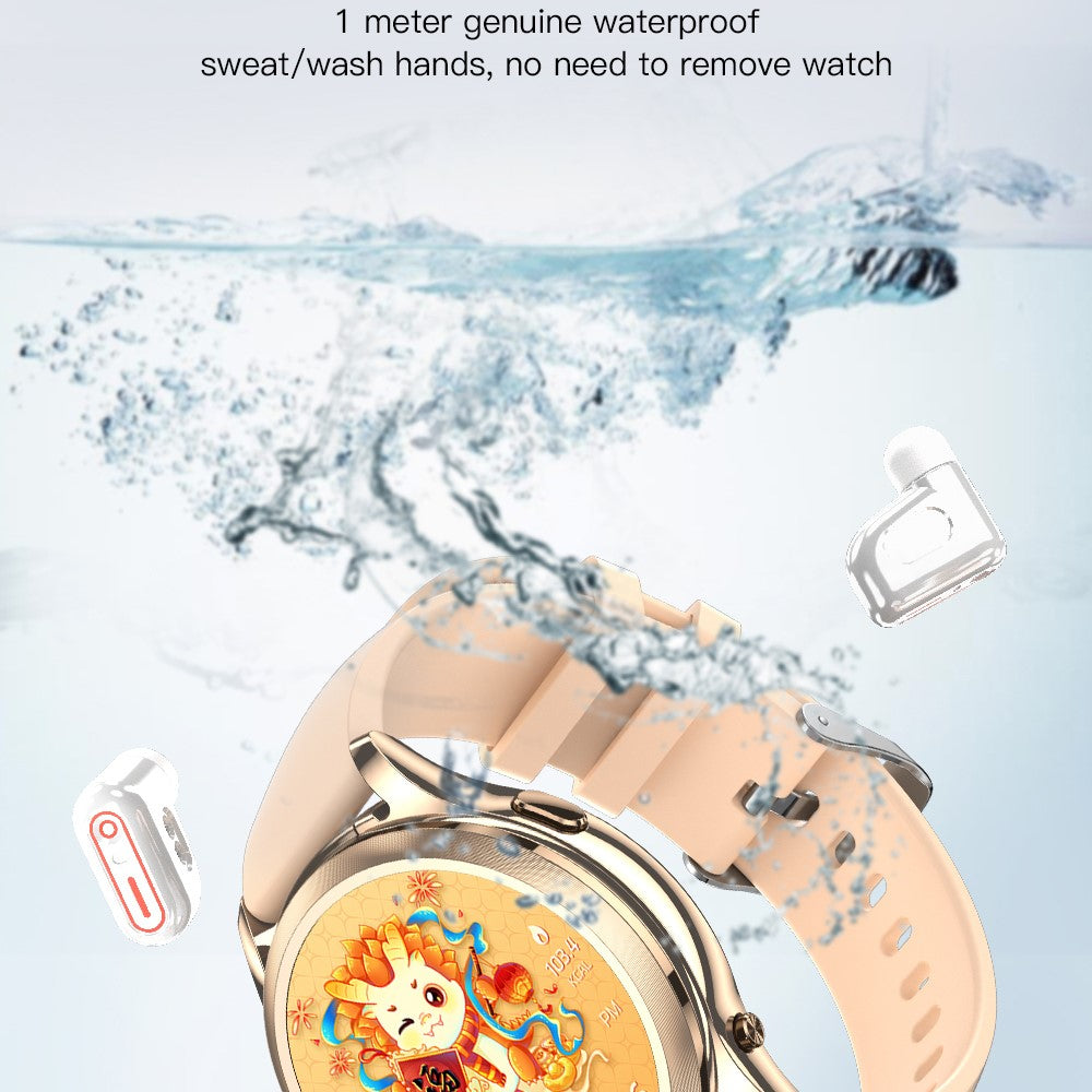 X17 Women TWS Earphones Smart Watch 2 in 1 Bluetooth-compatible Call Music Heart Rate Monitoring Watch