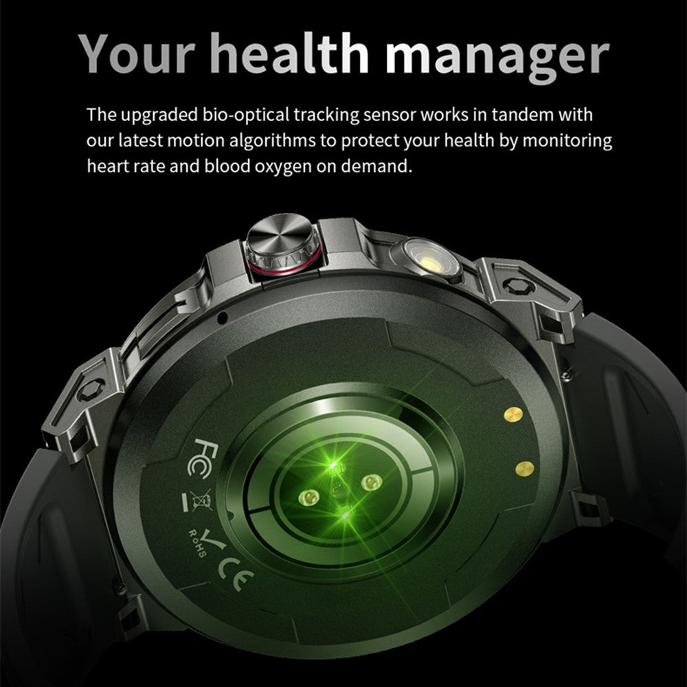 KC89 1.85-inch Outdoor Smart Watch with Compass and Flashlight Health Monitoring Wrist Watch