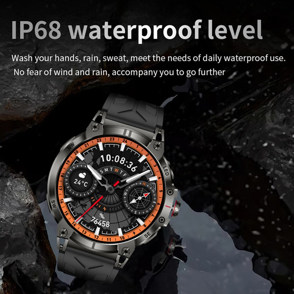 KC89 1.85-inch Outdoor Smart Watch with Compass and Flashlight Health Monitoring Wrist Watch