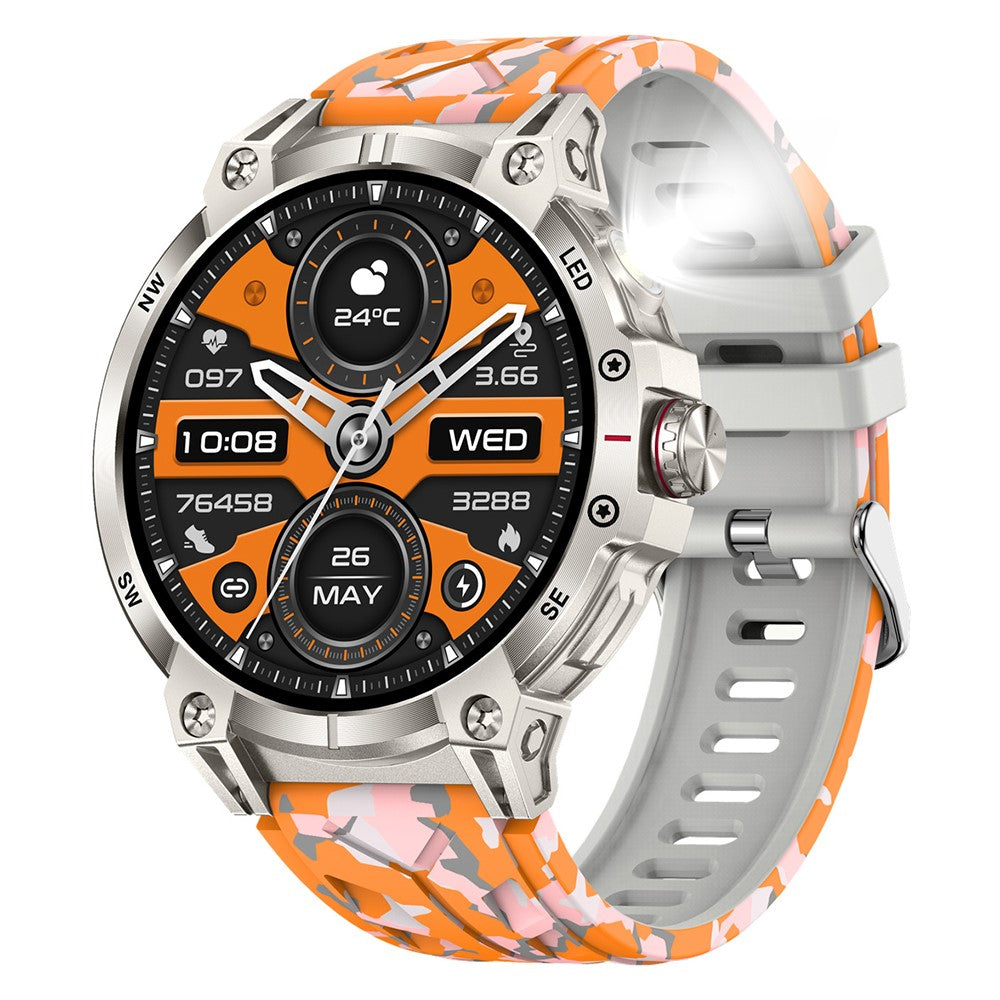 KC89 1.85-inch Outdoor Smart Watch with Compass and Flashlight Health Monitoring Wrist Watch