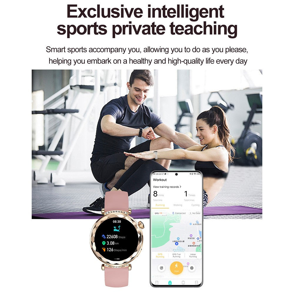 HK88 1.19-inch Heart Rate Monitor NFC Smart Watch Menstrual Cycle Tracker for Women, Silicone Strap