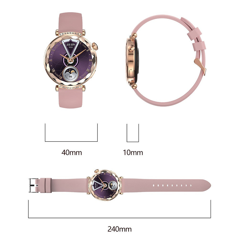 HK88 1.19-inch Heart Rate Monitor NFC Smart Watch Menstrual Cycle Tracker for Women, Silicone Strap
