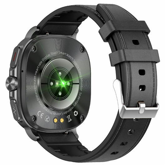 ET492 Smart Watch Bluetooth-compatible Call Body ECG Health Monitor Smartwatch, Leather Strap