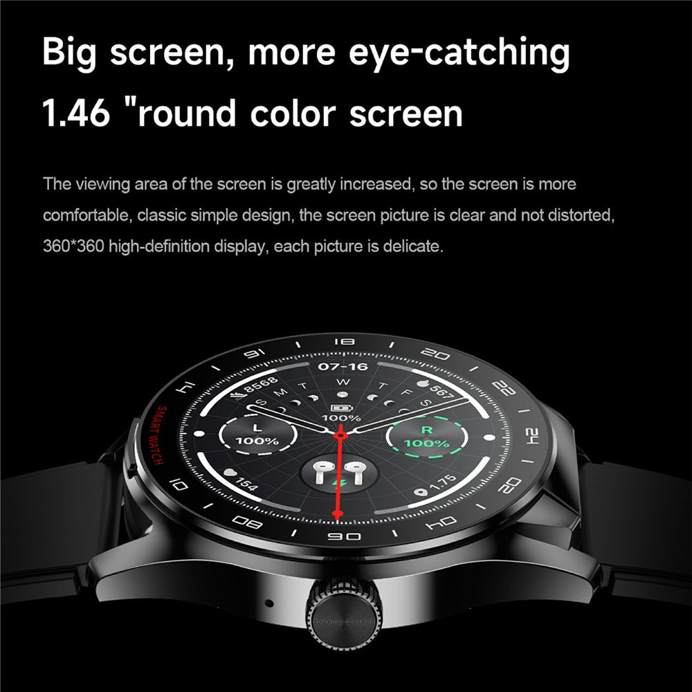 D9 Silicone Strap Smart Watch with Earbuds Bluetooth-compatible 5.3 Heart Rate Monitor NFC Touch Screen Fitness Tracker