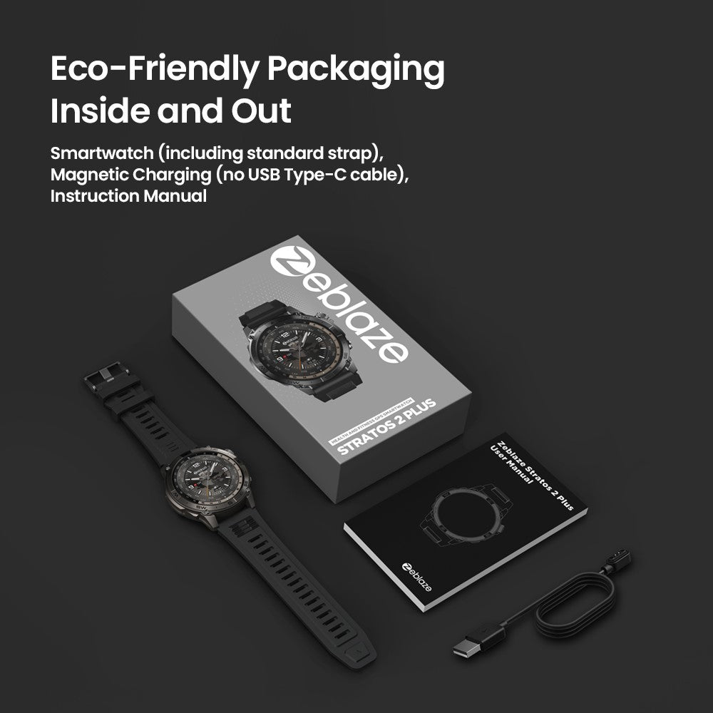 ZEBLAZE Stratos 2 Plus 1.43 Inch AMOLED Screen Outdoor Sports GPS Tracker Bluetooth-compatible Call Smart Watch