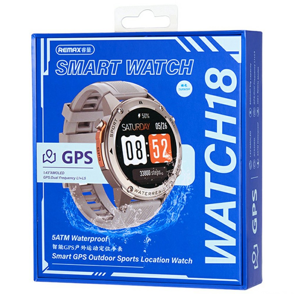 REMAX WATCH 18 Smart GPS Outdoor Sports Positioning Watch Fitness Tracker with Heart Rate Monitor / 50M Waterproof