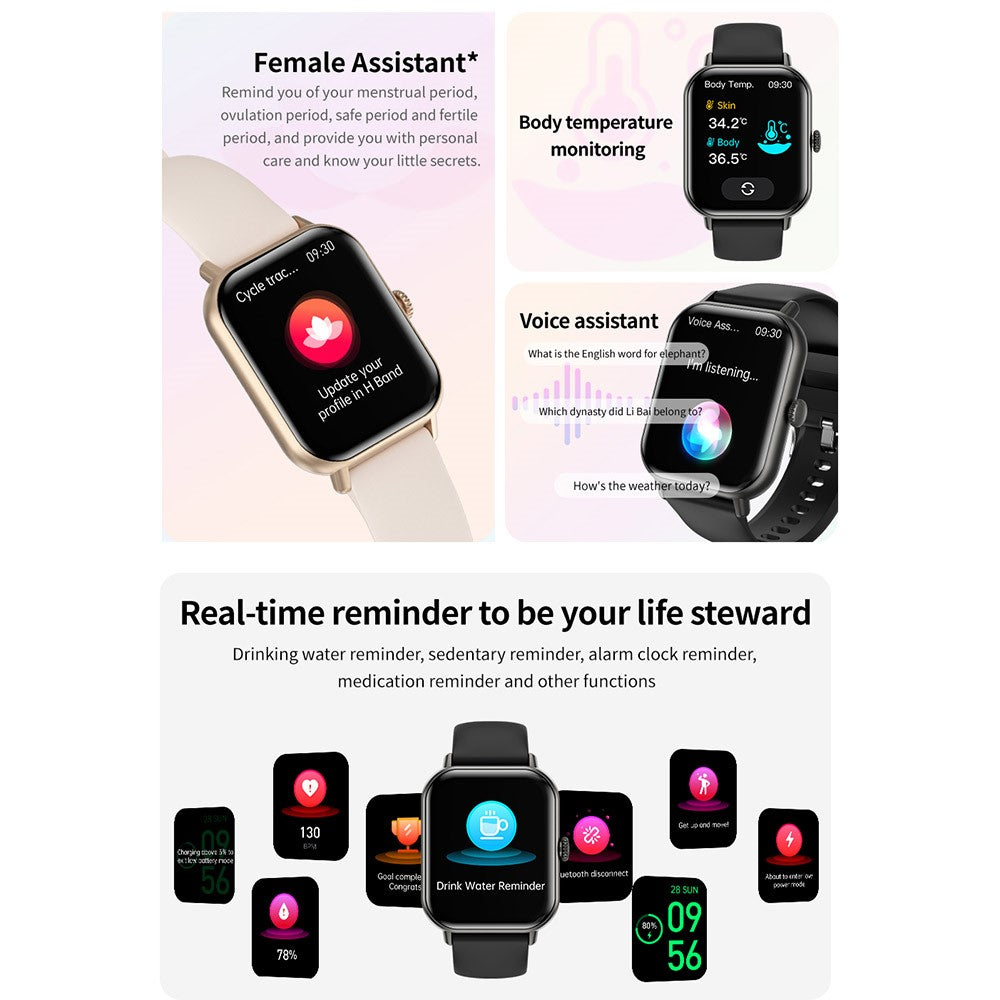 ZW62 2.01 Inch Bluetooth-compatible Calling Smart Watch Heart Rate Tracking IP67 Waterproof Sports Watch
