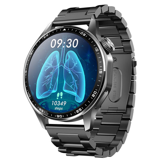 F61 1.55 Inch Round Screen Sports Smart Watch SOS Alarm Heart Rate Blood Oxygen Monitor with 3 Beads Strap