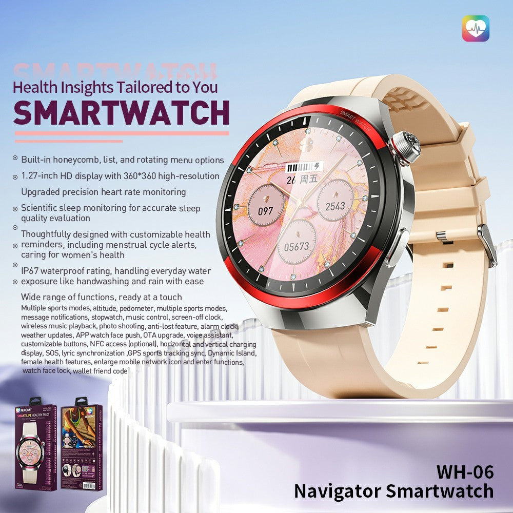 WEKOME WH-06 Smart Watch Zinc Alloy IP67 Waterproof Bluetooth-compatible HD Display Health Monitor Fitness Tracker
