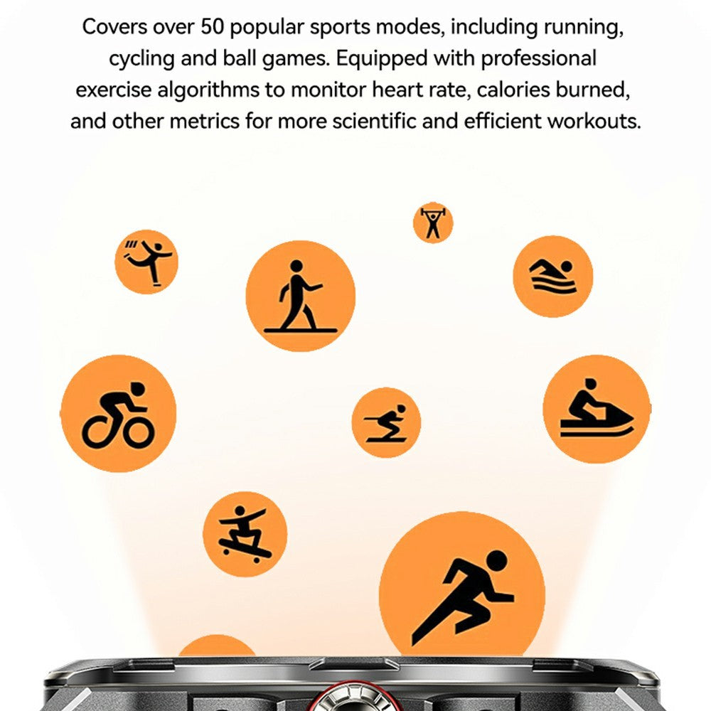 WEKOME WH-07 Smart Watch Zinc Alloy IP67 Waterproof Bluetooth-compatible 1.85 Inch HD Display Health Monitor with 2 Watch Straps