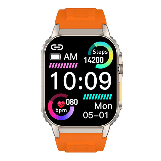 G41 2.01 Inch Health Monitor Smart Watch Bluetooth-compatible Calling Fitness Tracker for Android iOS , Silicone Strap