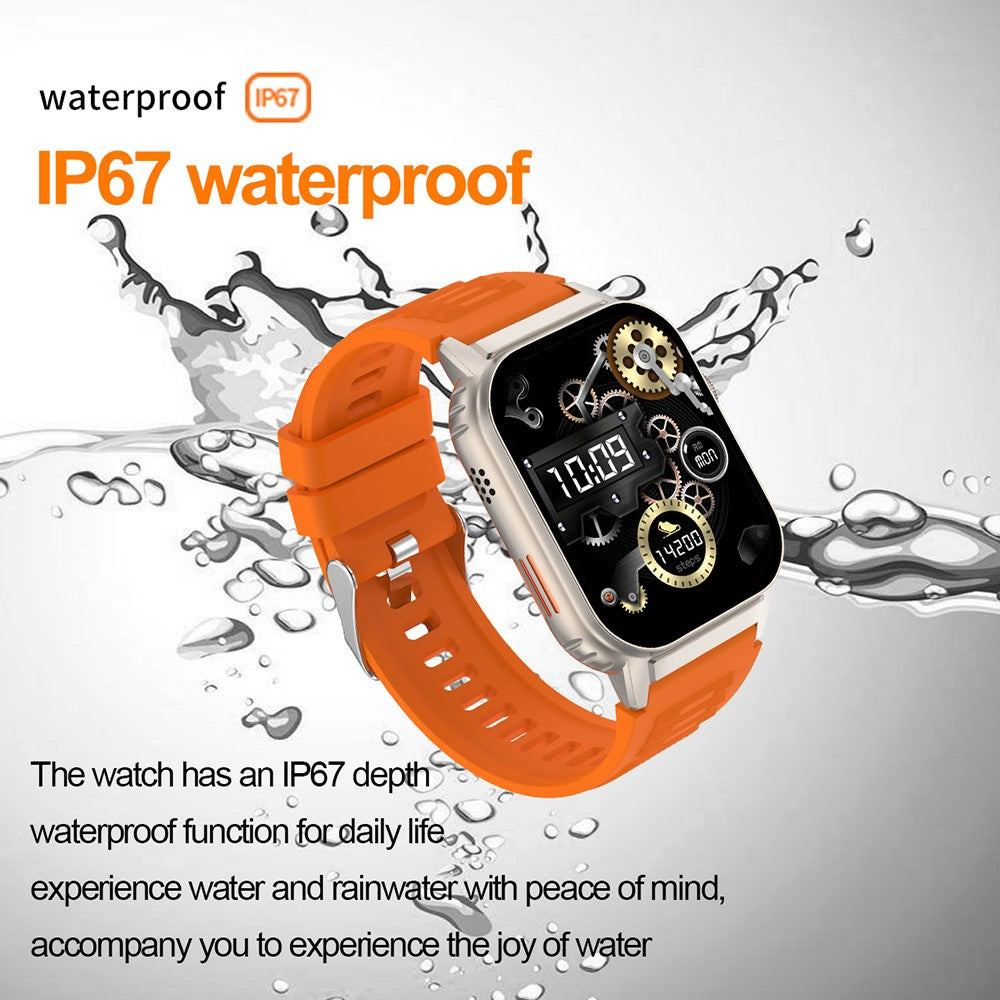 G41 2.01 Inch Health Monitor Smart Watch Bluetooth-compatible Calling Fitness Tracker for Android iOS , Silicone Strap