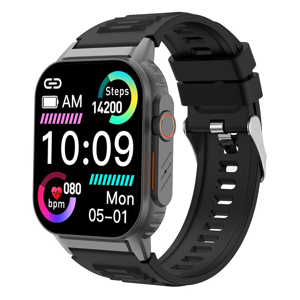 G41 2.01 Inch Health Monitor Smart Watch Bluetooth-compatible Calling Fitness Tracker for Android iOS , Silicone Strap