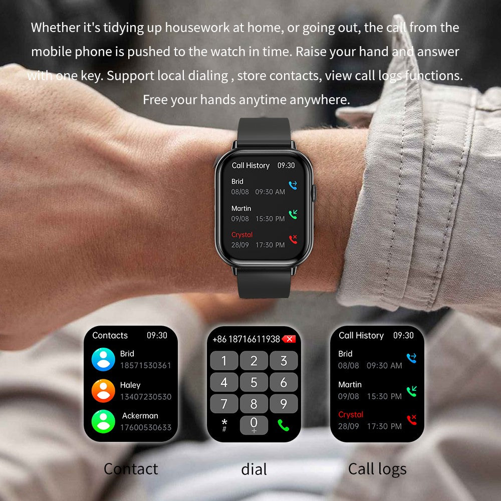 G44 2.01 Inch Smart Watch 24 Hours Heart Rate Monitor Fitness Tracker Wristwatch , Silicone Strap