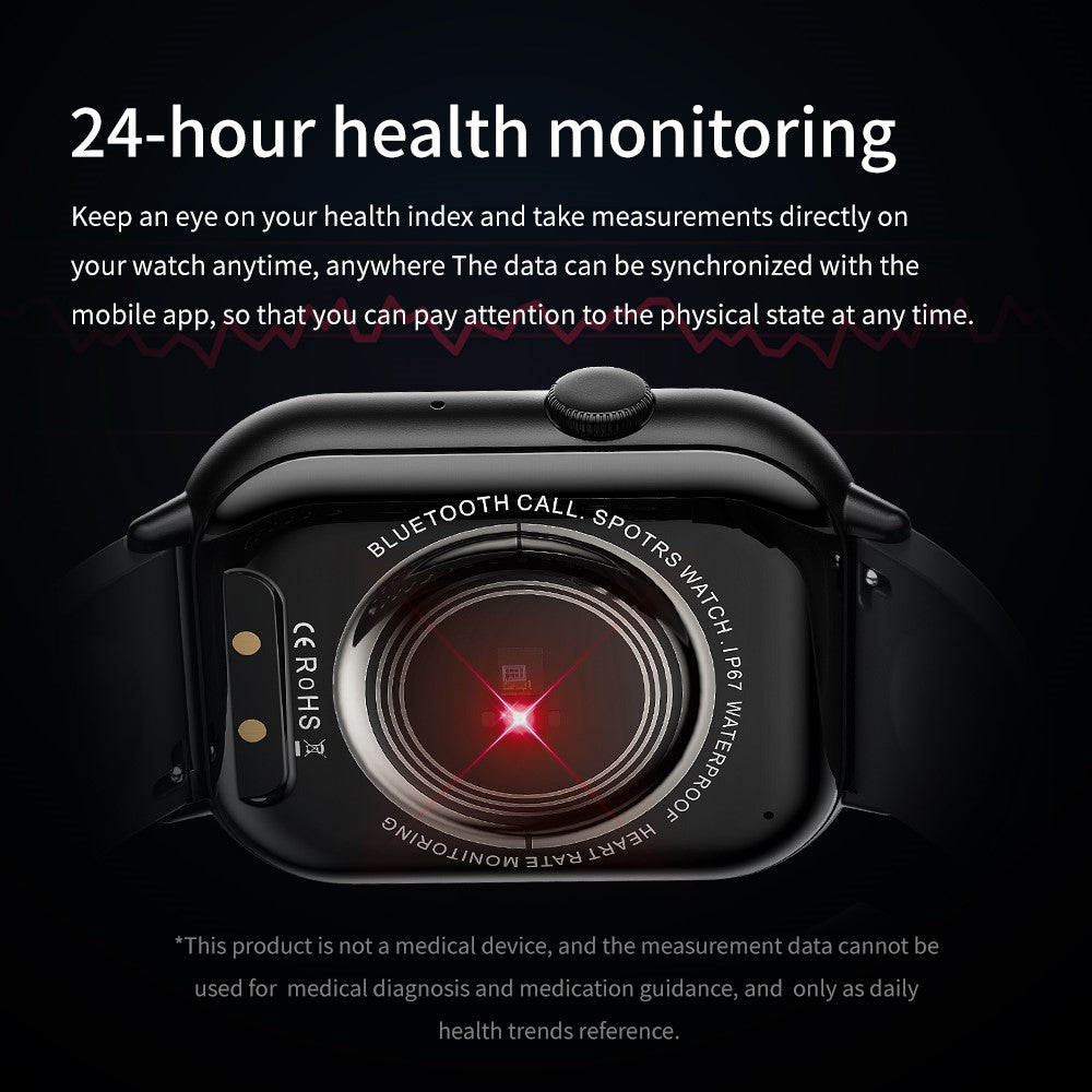 G44 2.01 Inch Smart Watch 24 Hours Heart Rate Monitor Fitness Tracker Wristwatch , Steel Strap