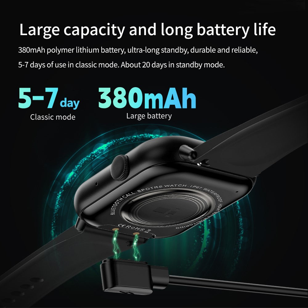 G44 2.01 Inch Smart Watch 24 Hours Heart Rate Monitor Fitness Tracker Wristwatch , Steel Strap