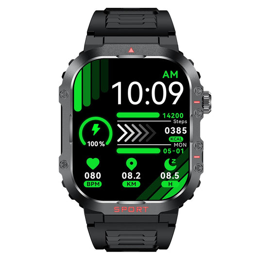 G45 1ATM Waterproof 2.01 Inch Outdoor Sports Bluetooth-compatible Call Smart Watch with Compass and Flashlight
